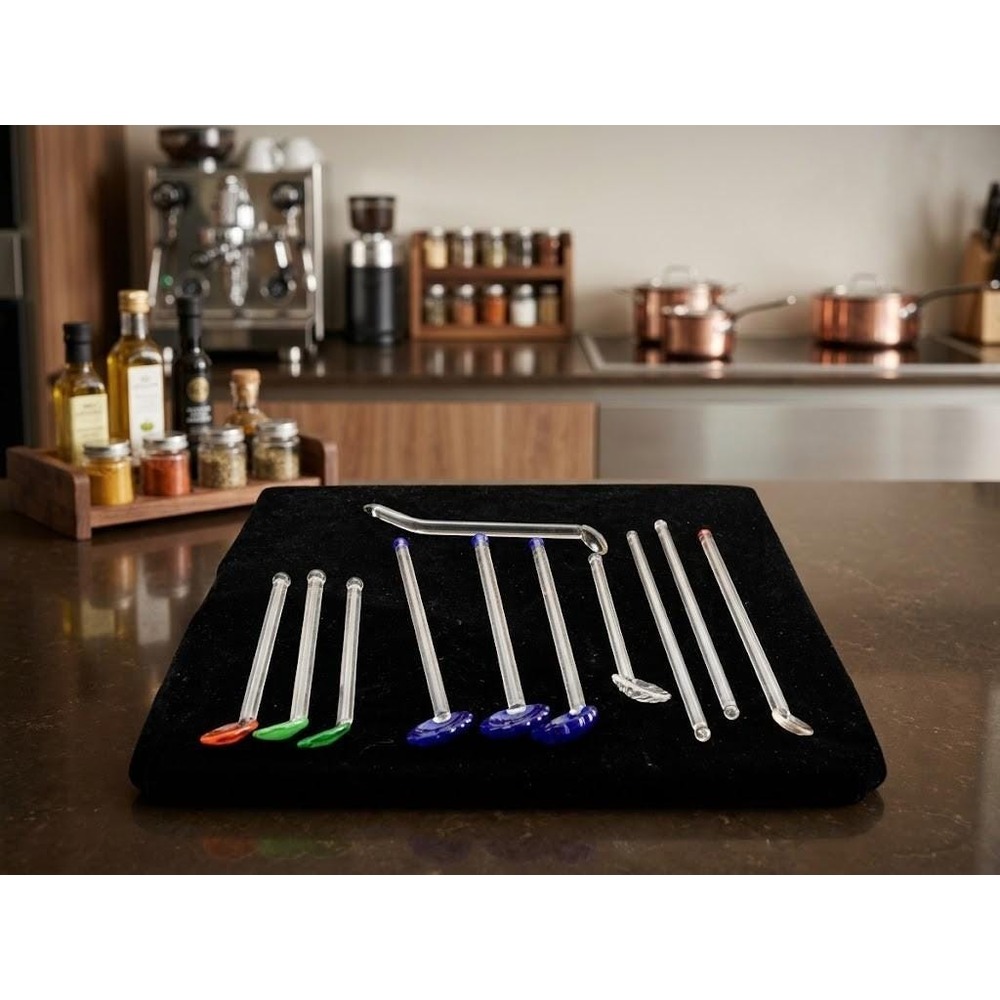 Vintage Murano Style Art Glass Drink Stir Sticks Hand Blown Stirrers Lot of 11